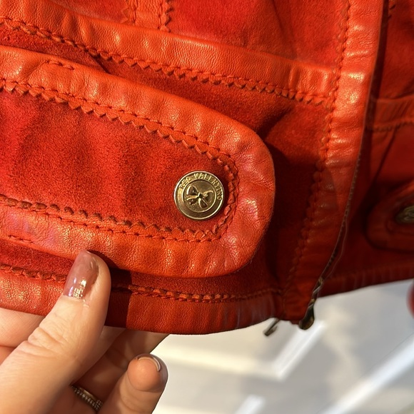 RARE Red Valentino suede jacket with leather detail and puff shoulder - Picture 5 of 6